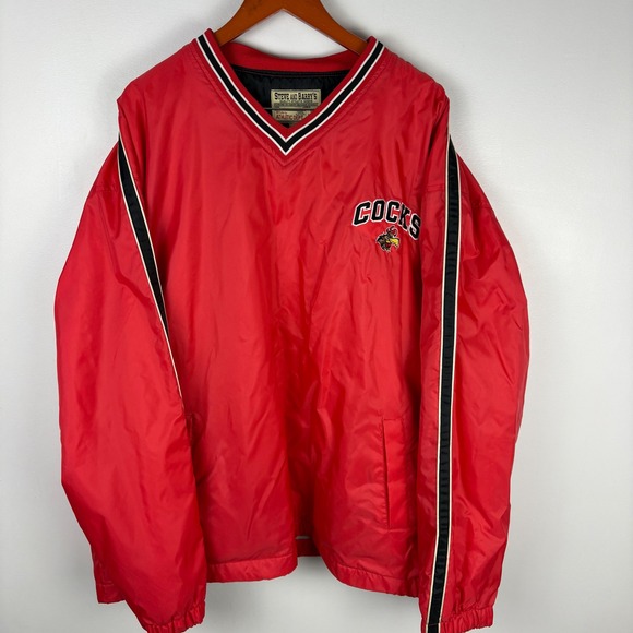 Vintage Steve Barry's Red Cocks Athletic Dept Pullover Windbreaker Jacket XXL - Picture 2 of 7